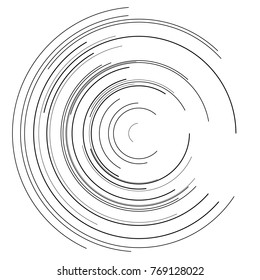 Design elements. Curved many streak. Abstract Circular logo element on white background isolated. Creative band art. Vector illustration EPS 10. digital for promotion new product