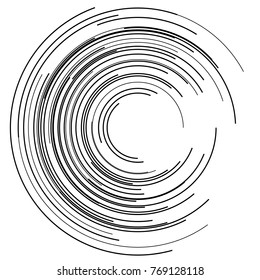Design elements. Curved many streak. Abstract Circular logo element on white background isolated. Creative band art. Vector illustration EPS 10. digital for promotion new product