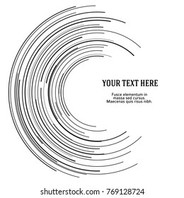 Design elements. Curved many streak. Abstract Circular logo element on white background isolated. Creative band art. Vector illustration EPS 10. digital for promotion new product
