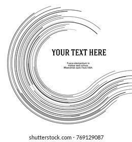 Design elements. Curved many streak. Abstract Circular logo element on white background isolated. Creative band art. Vector illustration EPS 10. digital for promotion new product