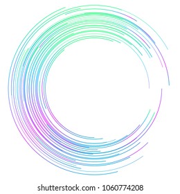 Design elements. Curved rainbow gradient many streak. Abstract Circular logo element on white background isolated. Creative band art. Vector illustration EPS 10. digital for promotion new product