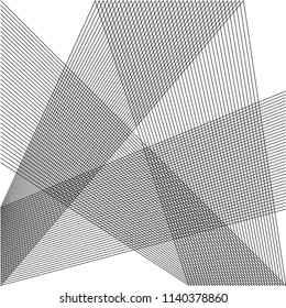 Design elements. Curved sharp corners wave many lines. Abstract vertical broken stripes on white background isolated. Creative line art. Vector illustration EPS 10. Black line created using Blend Tool