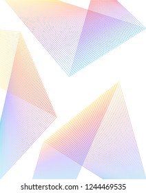 Design elements. Curved sharp corners many streak. Abstract vertical broken stripes on white background isolated. Creative band art. Vector illustration EPS 10. Colors lines created using Blend Tool