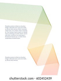 Design elements. Curved sharp corners wavy many streak. Abstract vertical broken stripes white background isolated. Creative band art. Vector illustration EPS 10. Colors lines created using Blend Tool