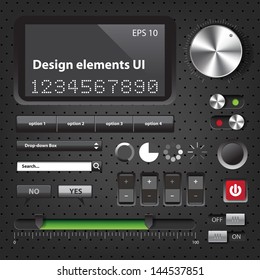 Design elements Dark User Interface Controls