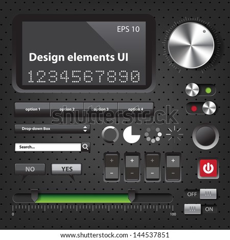 Design elements Dark User Interface Controls