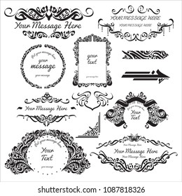 design elements, decorated with oriental calligraphy  