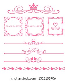 Design elements for decoration of wedding invitations. Vector