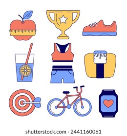 design elements of diet and fitness , healthy lifestyle