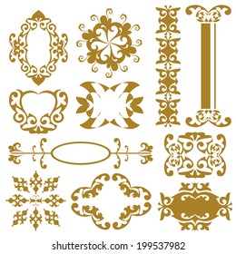 Design elements. Edge, border, border, frame. Set. ornament