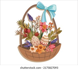 Design elements elegant flowers birds eggs sketch