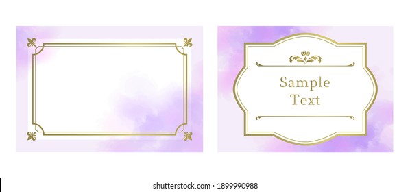 Design elements of elegant watercolor frames  (purple)