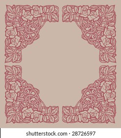 design elements with engraved roses