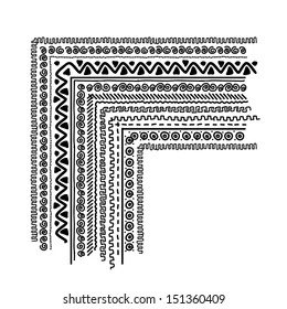 Design elements with ethnic handmade ornament