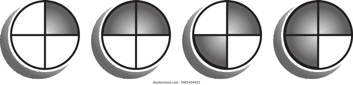 Design-Elemente mit Halbtondiagrammen