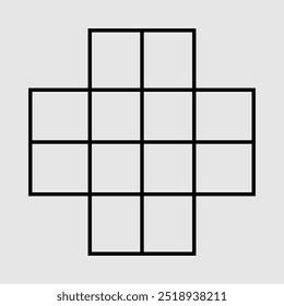 Elementos de design formados de quadrados, quadrados ou cubos planos