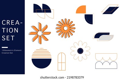 Design Elements Geometric Creation Set Vector- Easy to Use
- Easy to Change Color
