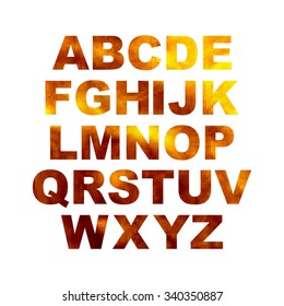 Design elements - gold 3D font. Set. Vector illustration EPS10.
