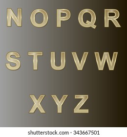 Design elements - gold 3D font. Set. Transparent mesh top. Vector illustration EPS10.