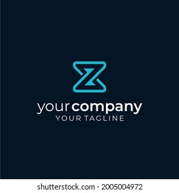 Design elements, graceful templates and elegant logo design. Z logo line art monogram. Letter Z on a dark background. Letter Z vector logo. Business sign, identity, label with technology desi