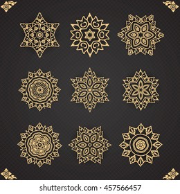 Design elements graphic Thai design isolated on seamless background. Vintage decorative elements. Hand drawn seamless pattern. Islam, Arabic, Indian, ottoman motifs.