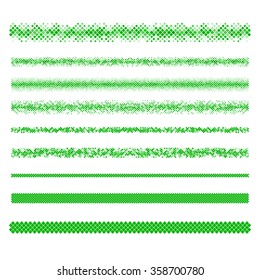 Design Elements - Green Pixel Text Divider Line Set