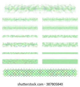Design elements - green square text divider line set