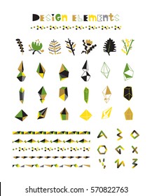 Design elements. Green and yellow combination