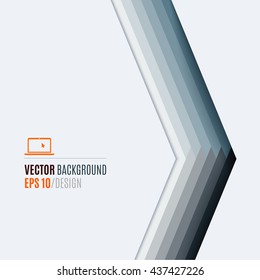 Design elements - grey abstract vector arrow for business. Modern creative background in material style.
