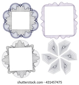 Design elements  guilloche for certificate,