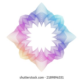 Design elements guilloche. Soft rainbow color. Linear background. polygonal lines. Protective layer for the template of banknotes, diplomas and certificates. Vector illustration EPS 10