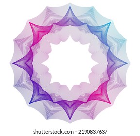Design elements guilloche. Soft rainbow color. Linear background. polygonal lines. Protective layer for the template of banknotes, diplomas and certificates. Vector illustration EPS 10