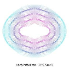 Design elements guilloche. Soft rainbow color. Linear background. polygonal lines. Protective layer for the template of banknotes, diplomas and certificates. Vector illustration EPS 10