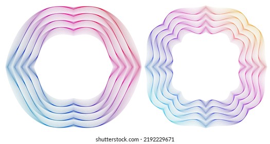 Design elements guilloche. Soft rainbow color. Linear background. polygonal lines. Protective layer for the template of banknotes, diplomas and certificates. Vector illustration EPS 10