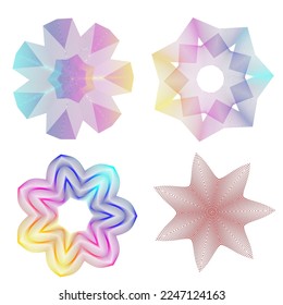 Design elements guilloche. Soft rainbow color. Linear background. polygonal lines. Protective layer for the template of banknotes, diplomas and certificates. Vector illustration EPS 10