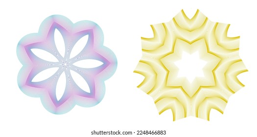 Design elements guilloche. Soft rainbow color. Linear background. polygonal lines. Protective layer for the template of banknotes, diplomas and certificates. Vector illustration EPS 10