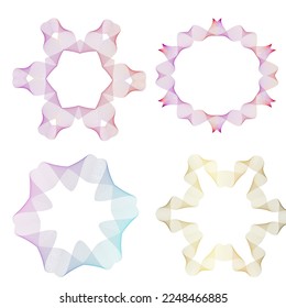 Design elements guilloche. Soft rainbow color. Linear background. polygonal lines. Protective layer for the template of banknotes, diplomas and certificates. Vector illustration EPS 10