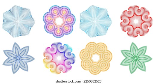 Design elements guilloche. Soft rainbow color. Linear background. polygonal lines. Protective layer for the template of banknotes, diplomas and certificates. Vector illustration EPS 10