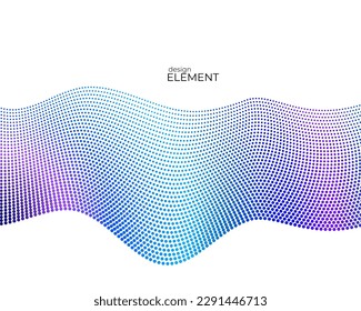 Design elements  - Halftone dot pattern on white background. Vector illustration eps 10 frame with black abstract random dots for technology, big data theme, grunge cover page about hi-tech, IT.