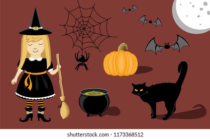 Design Elements for Halloween. Halloween Symbols. 