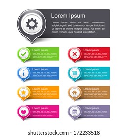Design elements with icons and place for your text, vector eps10 illustration