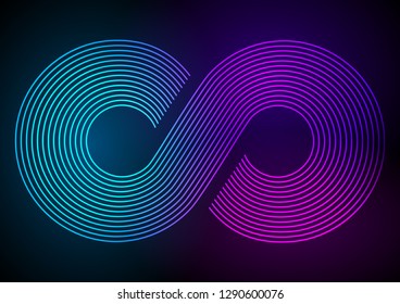 Design elements. Infinity sign color spectrum. Rainbow gradient in the shape of the infinity symbol. Eight sign colorful gradient. Vector illustration EPS 10 digital for promotion new product