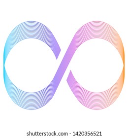 Design elements. Infinity sign color spectrum. Rainbow gradient in the shape of the infinity symbol. Eight sign colorful gradient. Vector illustration EPS 10 digital for promotion new product