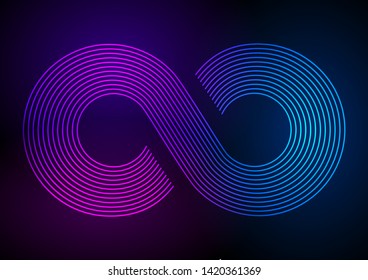 Design elements. Infinity sign color spectrum. Rainbow gradient in the shape of the infinity symbol. Eight sign colorful gradient. Vector illustration EPS 10 digital for promotion new product