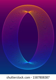 Design elements. Infinity sign color spectrum. Rainbow gradient in the shape Ring circle elegant frame borde, logo element letter O on colorful gradient. Vector illustration EPS 10 digital for promo