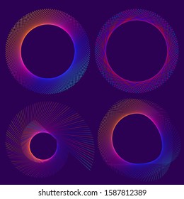 Design elements. Infinity sign color spectrum. Rainbow gradient in the shape Ring circle elegant frame borde. Abstract Circular logo element on colorful gradient. Vector illustration EPS 10 digital Cr