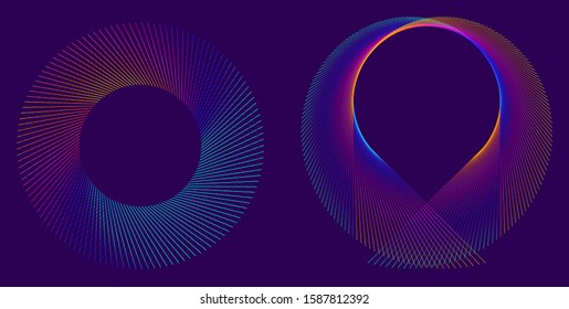 Design elements. Infinity sign color spectrum. Rainbow gradient in the shape Ring circle elegant frame borde. Abstract Circular logo element on colorful gradient. Vector illustration EPS 10 digital Cr