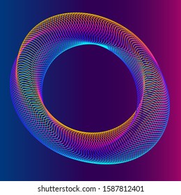 Design elements. Infinity sign color spectrum. Rainbow gradient in the shape Ring circle elegant frame borde. Abstract Circular logo element on colorful gradient. Vector illustration EPS 10 digital Cr