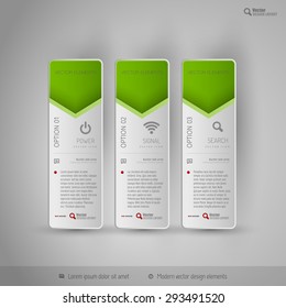 Design elements for infographics, layout, web pages... Modern symbols on the elegant tabs.