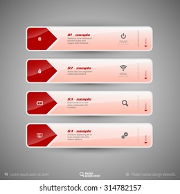 Design elements for infographics, layout, web pages. Modern symbols on the elegant tabs.